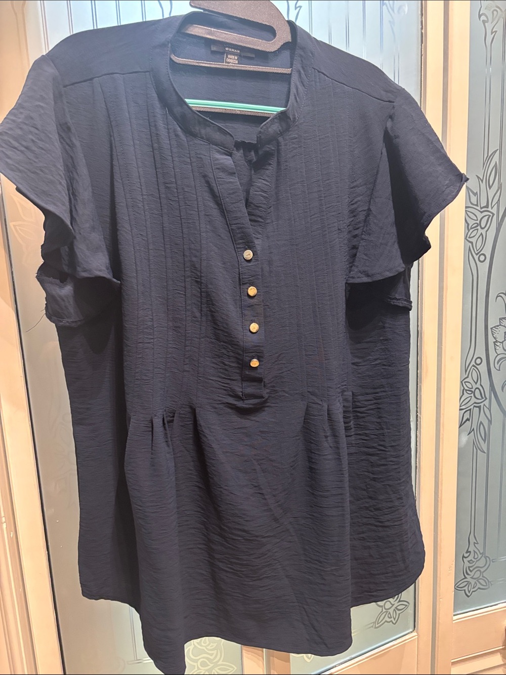 Navy Blue flowy Blouse
